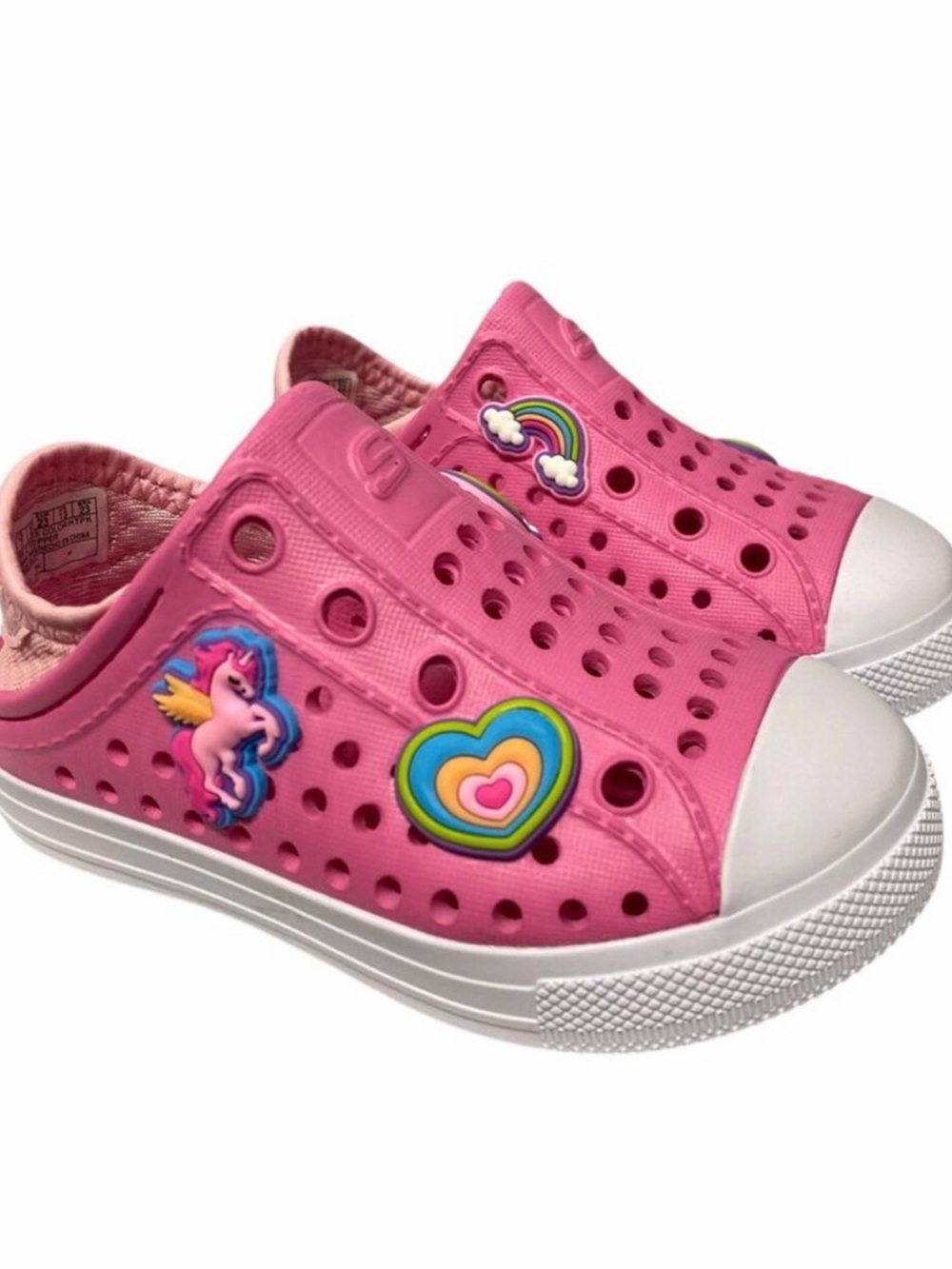 Sketchers Foamies Pink Slip On Clogs With Secure Soft Heel Size 7 Toddler